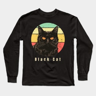 Black Cat Retro Long Sleeve T-Shirt